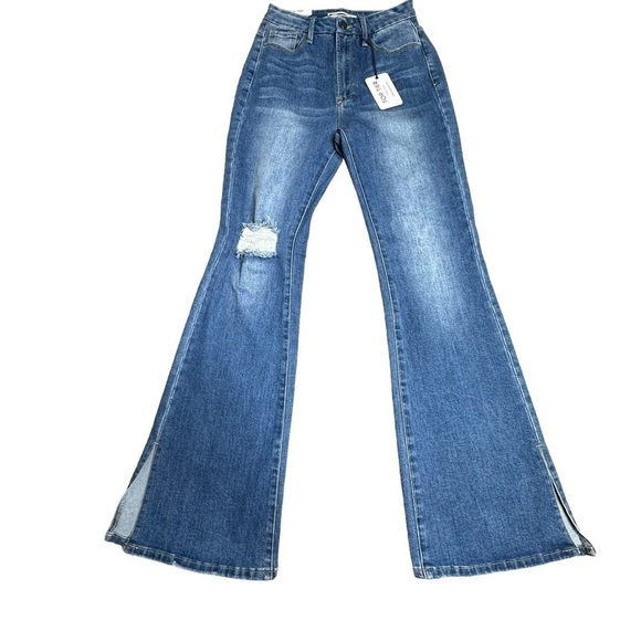 Top Tier high rise flare leg jeans tall NWT 9 - Picture 3 of 8